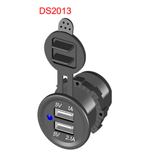 Dual Port USB Socket - 12-24V - DS2013 - ASM